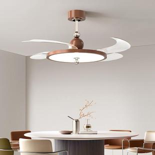 式复古法风扇灯餐厅吊灯厅灯中古隐无品牌/风胡桃木色形吊扇一体