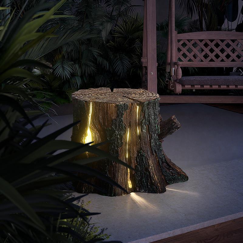 太阳能路灯花园MXS-0293别桩墅庭灯户外水草坪防灯复古木园院林岩