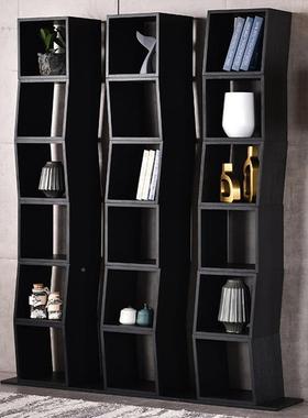 黑橡木架异形家落地书柜烤漆用简置物架易隔断柜书装KZY饰架创意