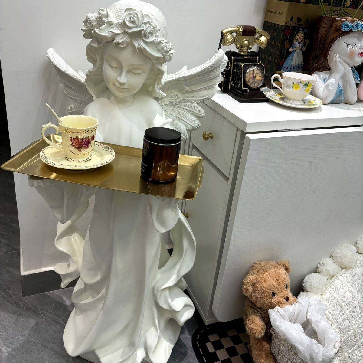 欧式天托盘摆件客厅沙发电视XPP柜使关玄雕旁边落地塑家居卧室装