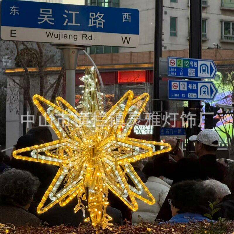 诞led节日海星装饰灯造型铁圣039装艺造型花朵氛灯围挂树饰图案灯