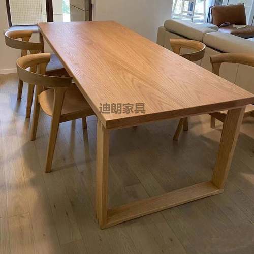 实木餐桌去客化厅书桌工作台大桌原饭桌白蜡木板桌樱大KRE木桃木