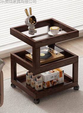 实木床头柜床头置厅物架卧室茶几客家用小型新原风木超窄VHW边款