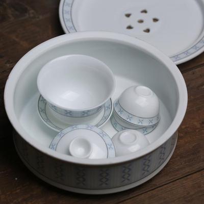 KI9S8年代老潮汕0枫溪麦穗花工夫陶瓷古PXG茶具高装温釉下彩复套