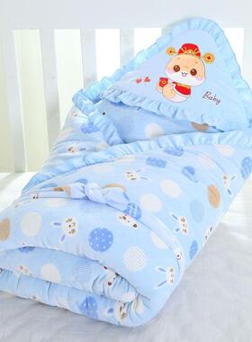 初生婴儿抱包被新生儿被春秋季纯57182棉产房洗包巾冬加厚可拆可