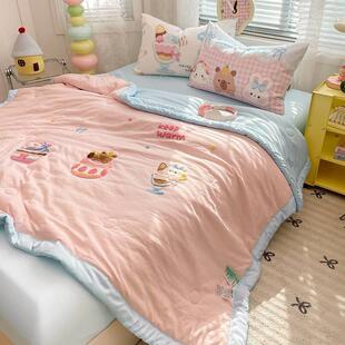 2RLQ款02爆水5洗云朵通棉印花卡夏被