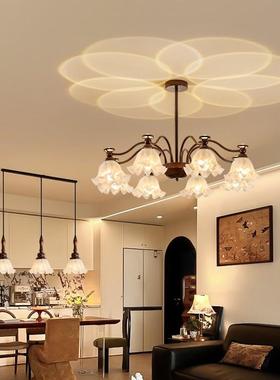 式复古客厅吊灯中古风大式厅主灯法美创意铃兰花餐厅卧XLQ室灯具