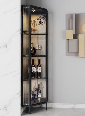 约三角拐柜墙角柜客厅简角落收纳柜置物架餐厅转角带锁角玻EPF璃