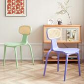 仿藤编塑蚂靠料子可叠放餐椅户TWM外休闲背椅书椅桌凳蚁创意设计