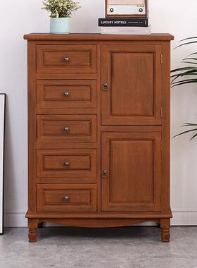 K8斗柜实木美柜纳式收物小柜子50445卧室客厅靠墙储家用餐边抽屉