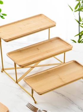 白色陶瓷自点心甜助架三层水果盘ZJH托盘酒店品台餐展示架