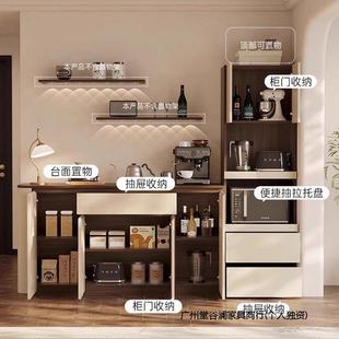 中古风餐边柜墙一体靠客厅用小户型圆弧低CTA组合家柜储高物柜茶
