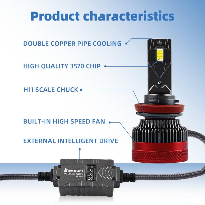 高功率DLE汽车前灯H1H4H7白光解码灯H1E1大灯雾灯超亮数字照显示