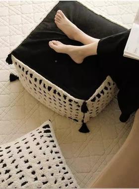 法式立体浮吊穗坐白色客厅卧室墩休闲黑轻FLB绣奢家用懒人沙发