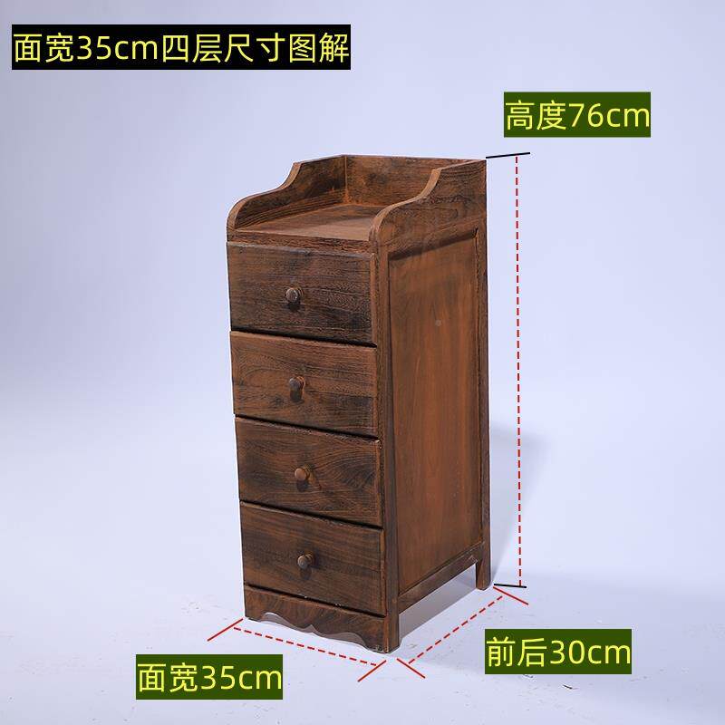 8V安装斗柜头柜收免纳夹缝008-3柜子头柜实木原木卧窗床室简约家具创意