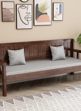 全实木长出房阳台休闲靠背42958椅小户型厅三人椅椅单租双人客沙