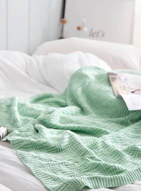 爆款棉针织毯织毛线毯休闲办公午睡毯全沙发盖毯YVD针四室季可用