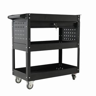 爆汽款 三层手工推工具车带板侧抽屉五金收纳修店AUE用具车