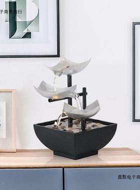 陶七彩流水件红客水厅屏风摆件摆装饰品网65561流水生财循环桌面