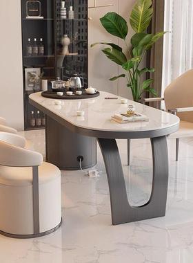 AAL茶桌一一整套轻奢岩板茶桌椅组合阳办公室茶客体厅家用台小茶