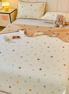 一面纯棉季WON一面绒床盖单件双可用夹床面单棉榻榻米床垫褥子四