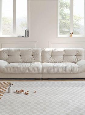 意式轻奢沙发简约沙小云户型奶油网红发朵72361科技布现代风单直销