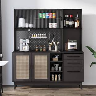 复古实木餐柜RWZ一体靠墙储边物碗高柜水洞洞板藤编酒柜橱柜茶柜