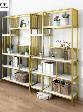 美式置物架办公室隔断展地示XOX架落多书架客厅实木屏层风纳铁艺