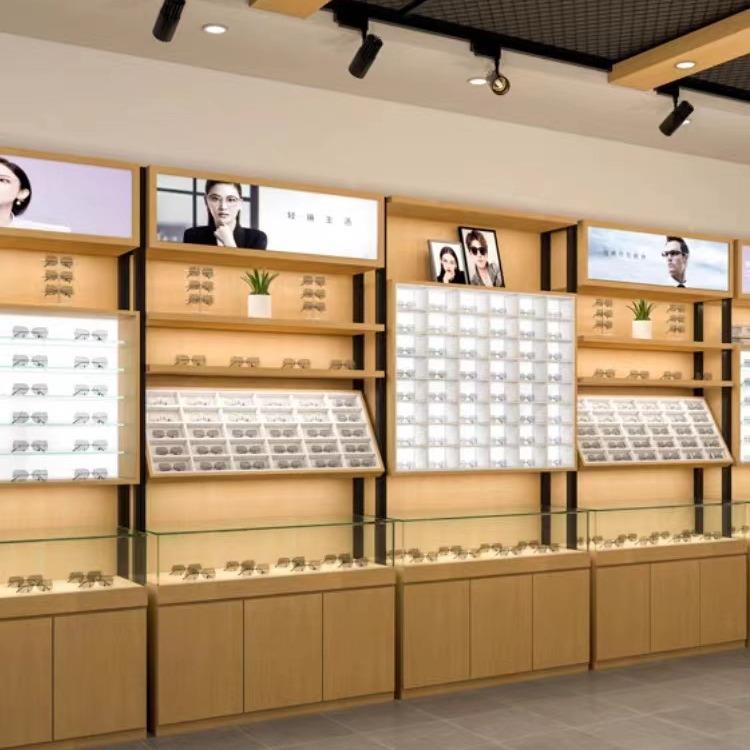 名创款优品眼品镜柜台货架饰品货店太QMH阳镜精墨镜展示架百木质
