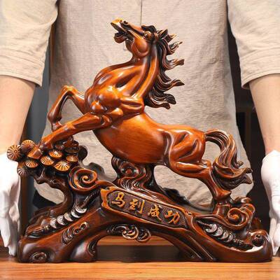 马到成摆件招财风板水工艺品生肖马家61003客厅办公室里老桌上装