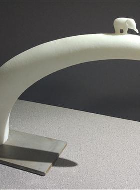 口汉白玉小象别27008庭院大理墅大象一石对门摆件石雕工艺品厂家直销