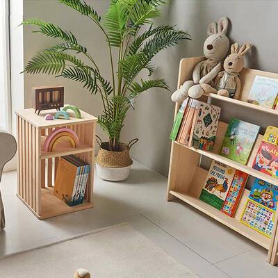 新品宝儿童书架落地绘本架童房读阅书柜家用宝收纳儿架简易实CCY