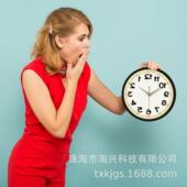 声反控应挂钟金LED灯光逆时针方向行走66430时感钟家居装 饰静音属