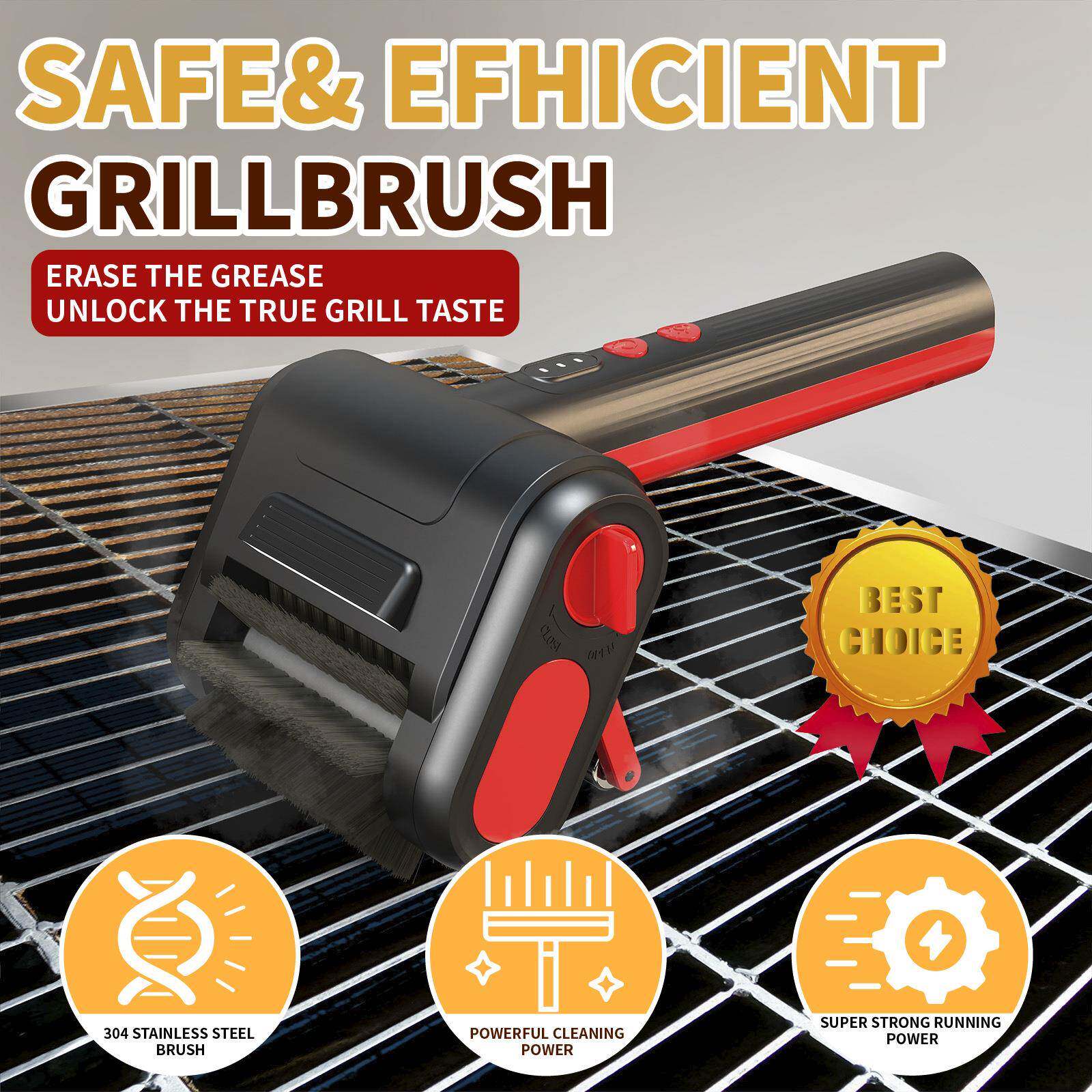 BB炉Q洁清烧钢烤刷丝刷子烧烤架网刷LMV烤钢丝刷清电动