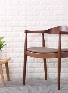 MJN美茶式实餐椅靠软包椅背家用休闲办公会议桌椅组合洽谈木椅椅