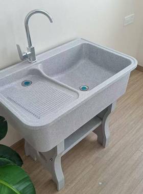 石KZP英石洗衣池阳台家用板搓大理外石室外户洗衣槽庭水院双池池