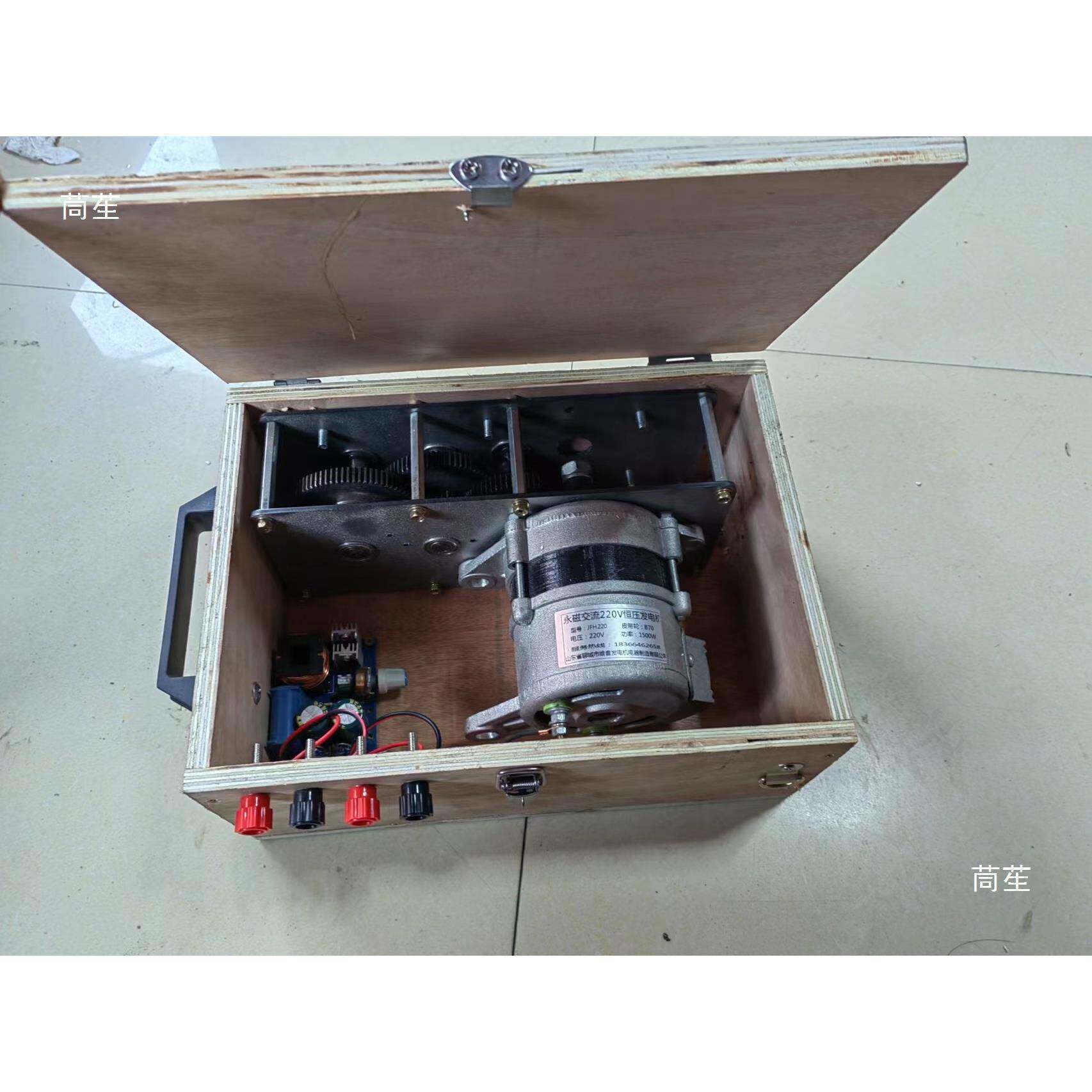 UUC212V500伏手摇发电机永磁0交流电恒压大功率无W刷变速箱带木箱