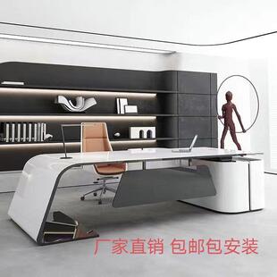 裁办公桌简约家现代白色无品牌/经理大班台创意个性老板办公室总具桌桌椅