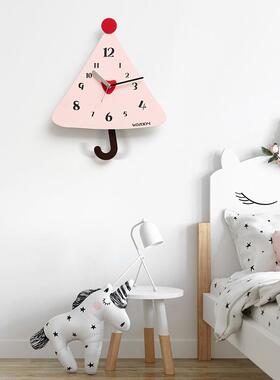 OZOOM屋准免打孔厅表挂钟简约大气家用网红W挂77378墙创意钟摇摆