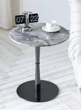 用r^轻奢角大石边几客厅家岩板XVL沙理发小边几极简床头圆桌阳几