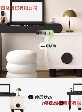 中古风熊梳妆台实木梳妆斗柜卧一体室复古小猫户型翻盖台化XTI妆