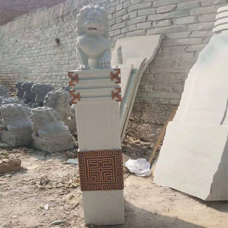 石雕拴马桩仿古拴做旧汉白玉厂马柱WKM酒店门口摆件户外园林家销