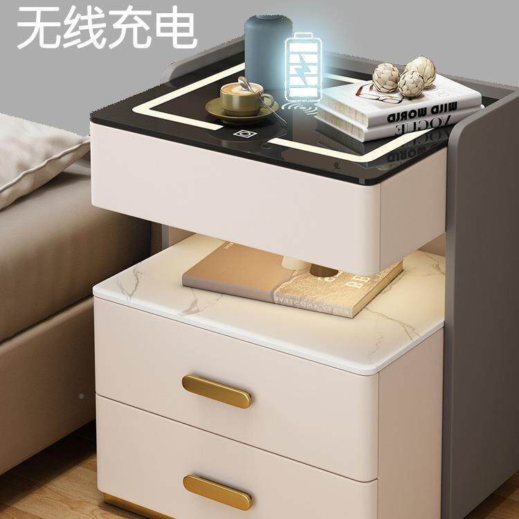 智能保险床柜多能实木轻奢卧室险箱免安装充AET保电储功物床边头
