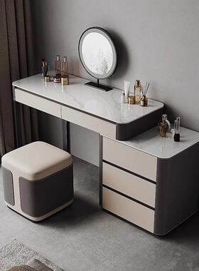 SD7小#25妆台意式极型简马鞍皮实GAP木梳妆台户岩板化妆桌斗柜一