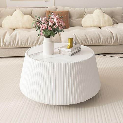 奶小油风轻奢岩客板茶几家BOG茶用厅钻石户型极简高端岩板子母桌