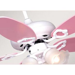 儿童风扇灯餐厅吊扇灯带LE粉色D孩女房电扇灯卧室现代简ROO的约吊
