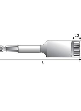 霹雳1/4公制长起子六角头加套697B马KGB0T10