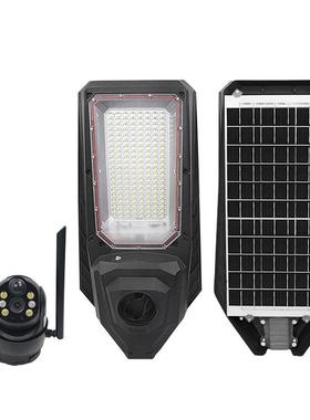 黑武太阳能19591照明监控灯户外一体路灯人感应G监控体报警支士持4无线