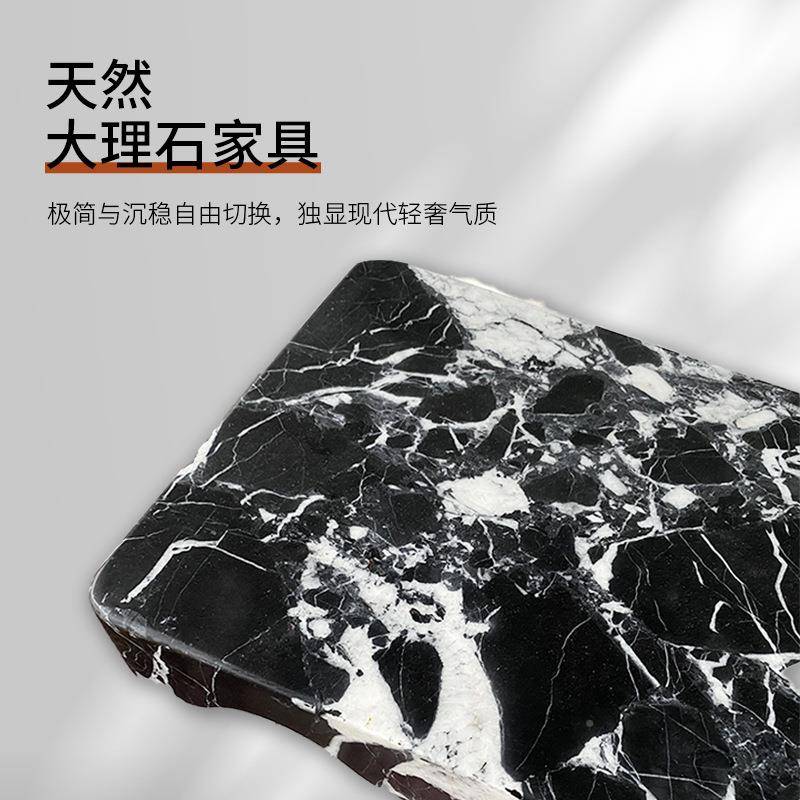 客天然大形理石墅台面别玄RKN关展厅厅摆件茶几边几条几创意长方