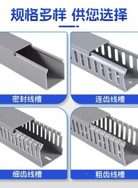 PVC线槽耐高温灰色开口明行装塑料线槽配电箱pSWZv缘c阻燃绝布理